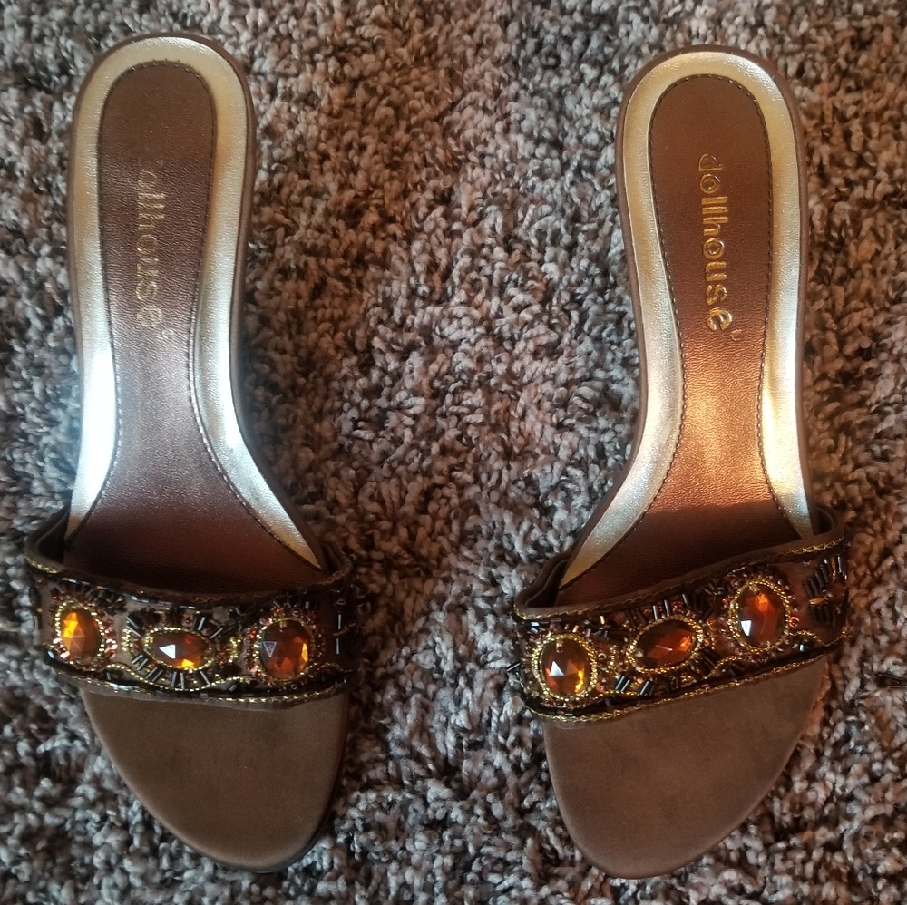 Women's Brown Dollhouse Dress Shoes Size 7